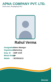 Gurukul Wave employee ID card design