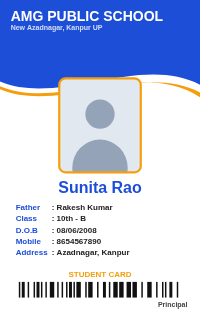 Blue Wave school ID card design